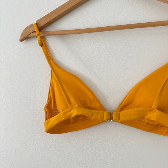 Midori Bikinis Triangle Hook & Eye Closure Bikini Top Yellow M - Picture 3 of 4